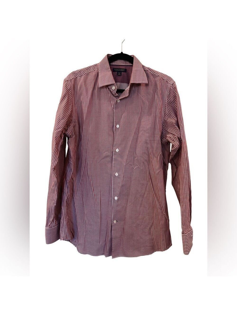 Banana Republic Men’s Non-Iron Slim Fit Red Plaid Shirt Size: Medium 15-15 1/2